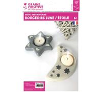 Moule Thermoformé en PVC, 2 Bougeoirs. 1 Étoile Et 1 Lune