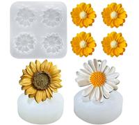Moule tournesol bougies,3 PCS moule silicone bougie fleur Moule à savon fleur À moules pour bougies Fleurs moule DIY Fondant bougie Moules à savon