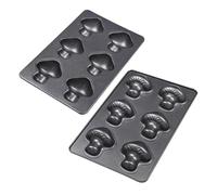 Moule Triangulaire En Acier Au Carbone À 10 Cavités, Idéal For Réaliser Des Sandwichs Aux Noix, Des Pizzas Et Des Gâteaux Au Fromage - Accessoires De Pâtisserie(Mushroom pan)