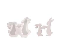 Moule unique en forme de lapin en silicone 3D pour gâteau, savon, bougie, ornement, cadeau pour bricolage, moule transparent