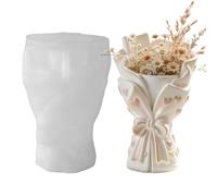 Moule vase à fleurs Forme artisanale jardinière florale | Moule en silicone vase à fleurs motif nœud et cœur Pour argile ciment résine béton fête des Mères mariage et J-5835-1