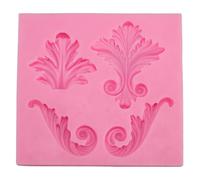 Moule vintage en silicone à 4 cavités pour fondants sculptés en 3D avec bordure de fleurs en dentelle pour décoration de gâteaux, cupcakes, chocolat, argile polymère
