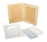Rayher Kit empreinte souvenir avec cadre, 1 set, moulage plâtre, empreinte 3D, cadeau, souvenir, naissance, baptême, chien, chat-36001000