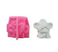 Moules 3D en Silicone avec souris et peignoir, moules à savon en Silicone pour bougie faite à la main, moule à Fondant en résine époxy, moule de fabrication de bougies
