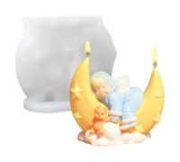 Moules 3D en Silicone pour bébé, lune, savon pour bougie faite à la main, Fondant, résine époxy, décoration de la maison