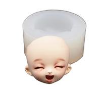Moules 3D en silicone pour visage de bébé, version Q, accessoires de modification de poupée, tête d ' argile, décoration de gâteau chocolat, moule de tête de poupée en argile, moule en silicone