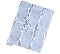 Moules à 6 cavités pour porte-clés en résine en forme de nain de nain de bijoux Texture en silicone pour artisanat pendentif