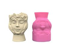 Moules à béton en silicone pour vase de fleurs - Moule à fleurs artistique en forme de figure humaine pour la fabrication artisanale