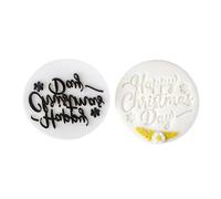 Moules à biscuits de Noël avec motif de bénédiction anglaise - Moule rond pour fondant - Texture pour pâtisserie et fêtes