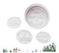 Moules à biscuits de Noël, moules à biscuits de Noël de cuisson, 4 ensembles de tampons pour biscuits de Noël | Moule de cuisson rond, moule à fondant pour biscuits, décoration de gâteau de cousin