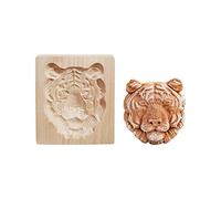 Moules à Biscuits en Bois 3D Sculpté à Motif Fleur Halloween Citrouilles Moule à Pâtisserie Alimentaire pour Gâteau de Biscuit pour Cuisine, DIY, Décoration Artisanale Enfants et Adultes