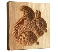 Moules à biscuits en bois détaillés gravés par presse 3D, fournitures de cuisson de biscuits Noël en forme d'animaux amusants pour la maison, la boulangerie (écureuils)