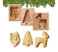 Moules À Biscuits En Bois - Tampons À Embosser Anti-Adhésif En Bois - Moule Décoratif Cerf pour Cookies Sablés,Pour Beurre Sablé Chocolat Sucre Gâteau De Lune Gâteau Barre Maison Cuisine