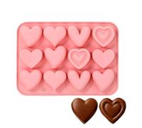 Moules à biscuits en forme de cœur pour la Saint-Valentin - 12 outils de cuisson passent au lave-vaisselle - Pour fêtes d'anniversaire, vacances, amateurs de pâtisserie, muffins, brownies et chocolats
