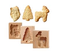 Moules À Biscuits Pour La Pâtisserie | Outils De Pâtisserie En Bois À Gaufrage | Moule Décoratif Cerf pour Cookies Sablés - Pour Cuisine Maison Snacks Sablés Chocolat Gâteau Au Sucre Noël Halloween Th