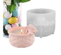 Moules à bocaux - Moule à bougie bricolage avec panier de lapin de Pâques moule en résine | Moule de lapin pour travaux manuels, fabrication de bijoux, travaux manuels à la maison, ateliers, pr