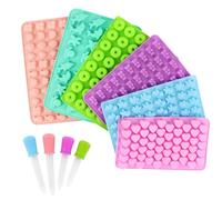 Moules à Bonbons en Silicone, MXTIMWAN 6PCS Moule à Silicone Chocolat Réutilisables Moules à Bonbons à Gummy avec 4 Compte-Gouttes Moule Ourson Guimauve pour Chocolat, Bonbons, Pudding, Gelée