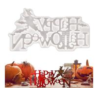 Moules À Bonbons Halloween, Moules de Lettres "Halloween" pour Décor Porte et Coulage Ciment, Outil de Loisirs Créatifs Anti-Adhésif pour Résine, Ciment, Dessert, Argile, Savon et