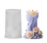 Moules à Bougie en Silicone - Kit coulée 3D queue de sirène fleur | Moule pour Ciment - Décoration Maison - Artistes Débutants Enseignants Amateurs Loisirs Créatifs Événements Ateliers