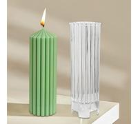 Moules à bougies à couler, forme cylindrique 3D rayée, moule à bougie DIY en plastique acrylique, moule à bougie cylindrique pour bougies parfumées, décoration de table de fête