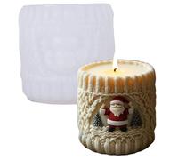 Moules à bougies de Noël 3D en silicone, cylindres en forme de Père Noël tricoté, pour bricolage, cire, savon, artisanat, gâteau, chocolat, décoration d'intérieur, Style 1