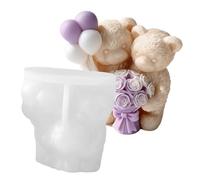 Moules à Bougies,Démoulage facile - Fleurs, Couple, Ours - Moules en silicone pour bougies | pour Cire, Résine, Époxy, Argile, Savon, Bonbons, Chocolat, Décoration,