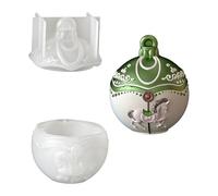 Moules à bougies en silicone en forme de boule de Noël, moule en pot en résine avec couvercle pour résine époxy et fabrication de bougies, tasse de savon, pot de bijoux, cercle de cheval, fonte de