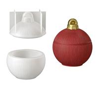 Moules à bougies en silicone en forme de boule de Noël, moule en pot en résine avec couvercle pour résine époxy et fabrication de bougies, tasse de savon, pot de bijoux, cercle de cheval, fonte de