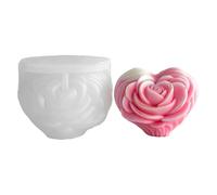 Moules à bougies en Silicone en forme de cœur de Rose, pour la fabrication de bougies, de savon, de décoration de la maison, moule en Silicone polyvalent pour résine époxy, moule décoratif en Silicone