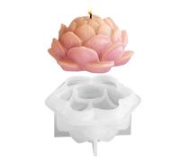 Moules À Bougies En Silicone En Forme De Fleur De Lotuss Pour La Fabrication De Bougies À Savon En Argile Polymère, Cire De Soja, Bougie D'aromathérapie, Décoration De La Maison