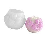 Moules à bougies en Silicone en forme de sphère en relief, moule de cuisson pour la fabrication de résine époxy, bougie, savon, chocolat, décoration de la maison, moule à chocolat en fleur en Silicone