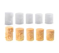 Moules à bougies en silicone - Ensemble de cinq moules sur le thème des abeilles, kit de fabrication de bougies piliers, formes de moulage de savon et de plâtre, artisanat détaillé pour décoration