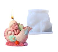 Moules à bougies en silicone - Mes à bougies en silicone en forme d'ange en forme de conque, moules pour fournitures en résine de chocolat faites à la main, outils d'artisanat, moule pour l'artisan