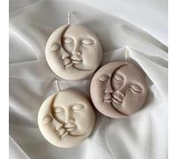 Moules à bougies en silicone pour la fabrication de bougies, moules 3D pour cire de soja, cire d'abeille, bougies parfumées, cadeaux de Saint-Valentin (lune)