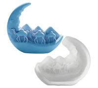 Moules à bougies en silicone pour résine époxy - Kit d'ornement de moulage parfumé - Plateau à bougie de forme - Moule flexible facile à démouler - Décoration de table de fête, maison, chambre