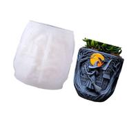 Moules à bougies en silicone sculptés en forme de sorcière, résistants à la, pour récipient à bougies, à savon, tasse, décoration d ' Halloween, résine époxy, moules complexes en silicone