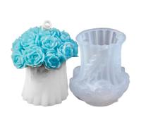 Moules À Bougies Fleurs - Moule À Bougie Bouquet De Fleurs | Moule De Bougie En Silicone Pour La Saint-Valentin | Moules De Fabrication De Savon | Moule De Bougie De Bouquet De Saint-Valentin Pour