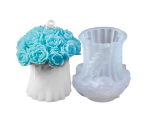 Moules À Bougies Fleurs - Moule À Bougie Bouquet De Fleurs | Moule De Bougie En Silicone Pour La Saint-Valentin | Moules De Fabrication De Savon | Moule De Bougie De Bouquet De Saint-Valentin Pour