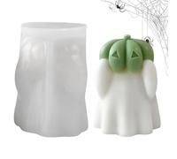 Moules à Bougies Halloween - Moules à Béton Décoratifs pour Bureau - Démoulage Facile Pour Formes De Citrouille Et Fantôme Halloween Utilisables Avec Cire De Chandelle Plâtre Résine Époxy Et Idéal