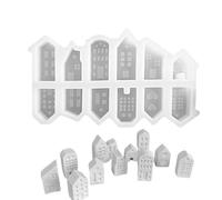 Moules à bougies - Matériau flexible robuste, plusieurs motifs de maison | Forme de savon réutilisable faite à la main pour les travaux manuels de bougies, projets de résine de cire, cadeau parfumé