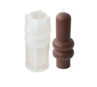 Moules à Bougies Moules à bougies pilier cylindrique 3D à géométrie haute, 4 pièces, moule en Silicone, décoration abstraite, artisanat Pour La Fabrication De Bougies(White01)