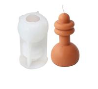 Moules à Bougies Moules à bougies pilier cylindrique 3D à géométrie haute, 4 pièces, moule en Silicone, décoration abstraite, artisanat Pour La Fabrication De Bougies(White02)