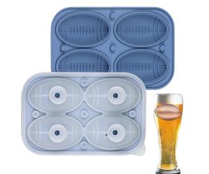 Moules à boules de glace pour whisky, ballade de football,Nouveauté avec 4 moules de boules de glace de forme contemporaine - Démoulage facile, entonnoir inclus, moule à fondant pour décoration de