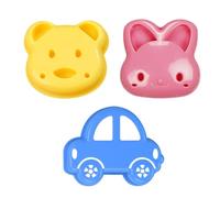 Moules À Boules De Riz, Moules À Sandwich, Moules À Pain, Moules Alimentaires De Dessin Animé Mignon, Moules De Cuisson Diy, Moules En Plastique 3 Pièces