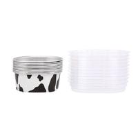 Moules à cake aluminium noir et blanc 10 pièces, couvercle inclus, accessoire de boulangerie pratique et élégant