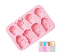 Moules à cavités - Moule à gâteau en forme de pierre tombale | Moule à gâteau en forme de crâne - 8 pièces formes de pierre tombale silicone, moules à gâteaux d'Halloween, cuisson chocolat épo