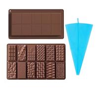 Moules À Chocolat 2 Pièces, Équipés D'Une Poche À Douille 1 Pièce, Moules En Silicone, Moules De Cuisson, Fournitures De Cuisine, Réutilisables