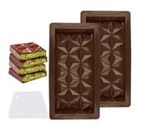 Moules À Chocolat 2 Pièces Et Grattoir 1 Pièce, Accessoires De Cuisson Diy, Ustensiles De Cuisine, Moules En Silicone, Moules Rectangulaires