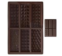 Moules à chocolat Break-Apart, moules à chocolat en silicone, moules de barre de céréales de nutrition | 6 cavités épaisses pour la barre remplie, moule à beurre de pudding au fromage, extra profond