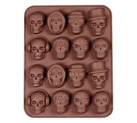 Moules à chocolat, cavité en forme de crâne 3D, fabrication de bonbons d'Halloween, poêle en silicone antiadhésif, moule à dessert, ustensiles de cuisine saisonniers, présentoir de friandises